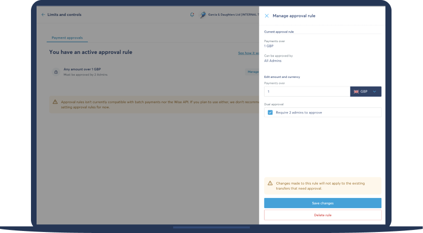 Multiple approval for payments 